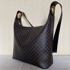 Celine Black and Brown Patterned Shoulder Bag